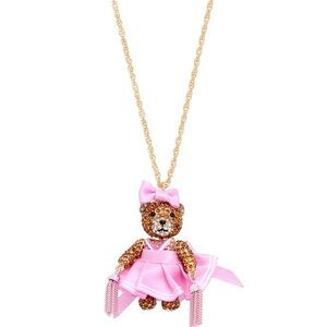 Betsey Jonhson  Cheerleader Bear Pendant Necklace